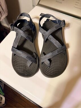 Chaco Women’s Sport Sandals Blue Gray Adjustable Hiking River Sandals Size 10